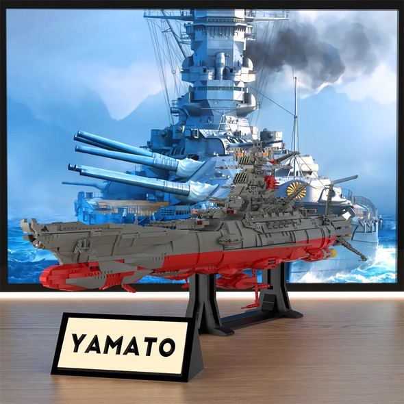 MOC UCS Battleshipss Yamato Kit Cruiser Battles- Ship Display Model Military Warship Space Diy Education Toys For Birthday Gifts