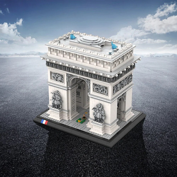 Gobricks MOC France Famous Arc De Triomphe Bricks World Building Arc De Triomphe Building Blocks City Street View Kids Toys Gift