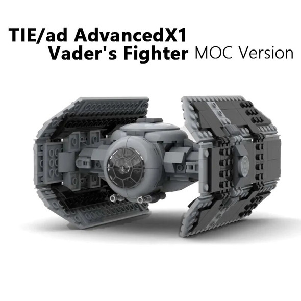 NEW 453Pcs MOC Spaceship TIE/ad Advanced x1 Vader's Fighters Building Blocks Modified from Tie Bomber Bricks Model DIY Toys Gift NEW 453Pcs MOC Spaceship TIE/ad Advanced x1 Vader's Fighters Building Blocks Modified from Tie Bomber Bricks Model DIY Toys Gift