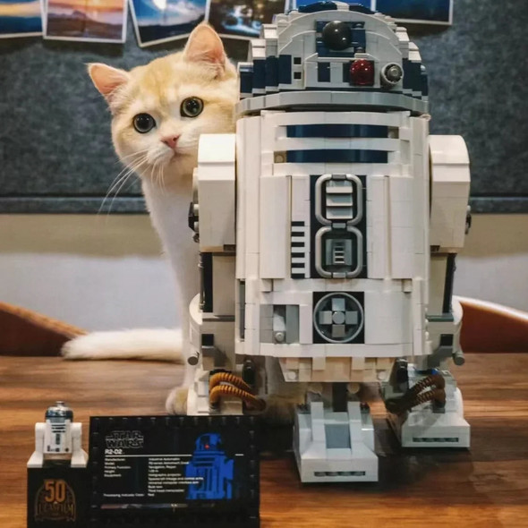 In Stock 75308 NEW FIT 2314PCS Robot Star Space Union R2D2 Model R2-D2 Figures Building Block Bricks Boy Birthday Gift Toy Kid