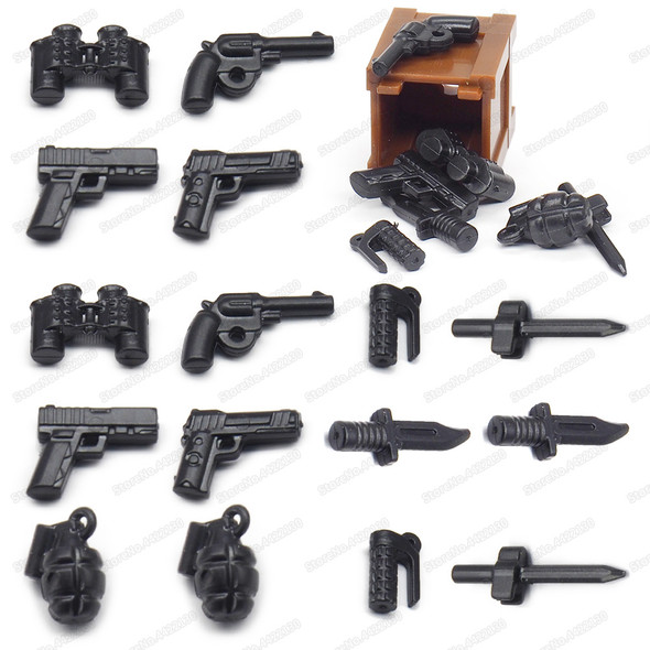 Assembly Military Weapons WW2 Figures Equipment Building Block Guns Basis Model Collocation Battlefield Moc Model Boys Gift Toys