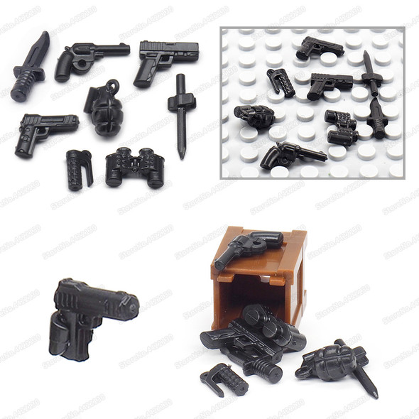 Assembly Military Weapons WW2 Figures Equipment Building Block Guns Basis Model Collocation Battlefield Moc Model Boys Gift Toys