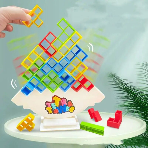 Tetra Tower Game Stacking Blocks Stack Building Blocks Balance Puzzle Board Assembly Bricks Educational Toys for Children Adults