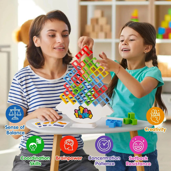 64PCS Tetra Tower Fun Balance Stacking Building Blocks Board Game for Kids Adults Friends Team Dorm Family Game Night and Partie 64PCS Tetra Tower Fun Balance Stacking Building Blocks Board Game for Kids Adults Friends Team Dorm Family Game Night and Partie