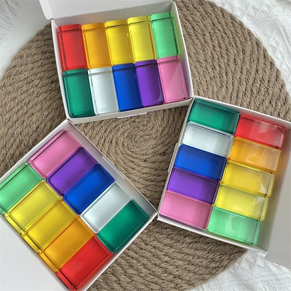 5cm Lucent Rectangle Cubes Rainbow Stone Crystal Sensory Translucent Stacking Toys Acrylic Cubes Building Blocks for Kids Gift 5cm Lucent Rectangle Cubes Rainbow Stone Crystal Sensory Translucent Stacking Toys Acrylic Cubes Building Blocks for Kids Gift
