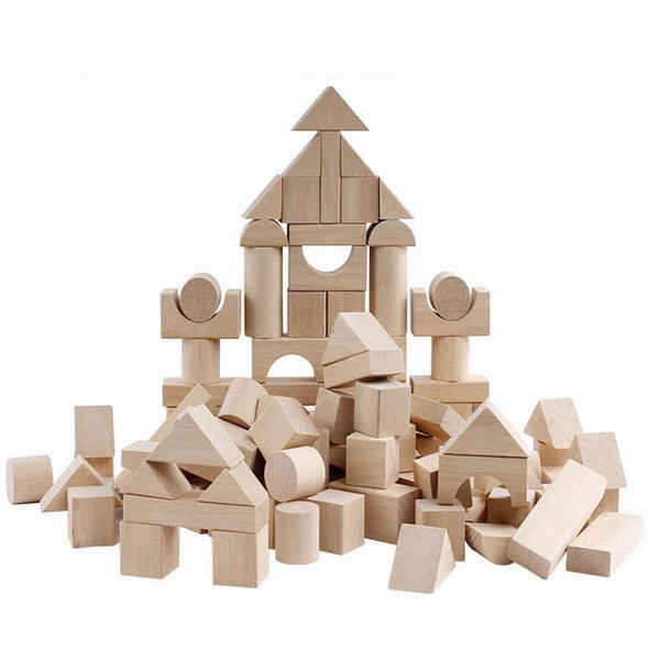 Wooden Building Blocks Set, 75/ 100 Pcs Log Stacking Building Toys STEM Montessori Educational Wooden Blocks Toys for Toddlers