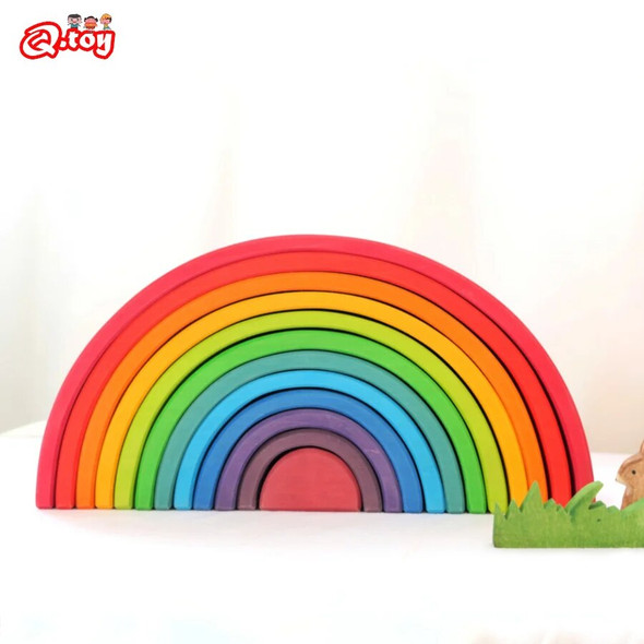 12pcs Montessori Wooden Building Blocks Rainbow Arch Bridge Stacking Game Learning Education Toys for Kid Color Cognition Blocks 12pcs Montessori Wooden Building Blocks Rainbow Arch Bridge Stacking Game Learning Education Toys for Kid Color Cognition Blocks