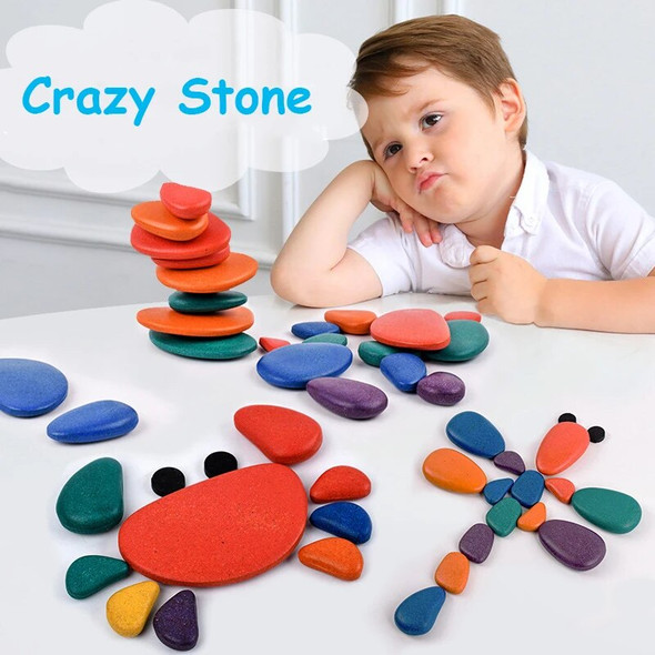 Baby Wooden Jigsaw DIY Crazy Stacking Stone Building Blocks Puzzles Card Montessori Toy Educational Learning Toys Kids Gift