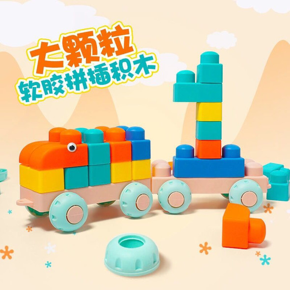 DIY Baby Soft Rubber Big Particle Bricks Model Toys Cute Building Blocks Early Educational Toy Safe and Non-toxic for Children