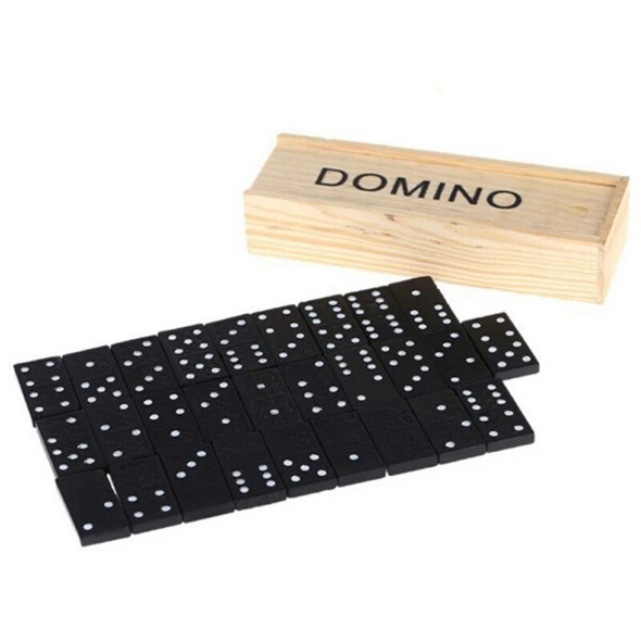 28Pcs Wood Domino Blocks Kits Domino Board Games Travel Funny Table Game Domino Toys For Kid Children Educational Toys Gifts