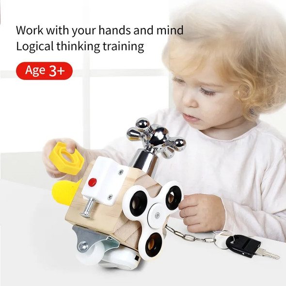 Kids Busy Cube Wooden Busy Block Montessori Educational Toys Hands-on Grasping Ability Training Lock Box Children Early Learning Kids Busy Cube Wooden Busy Block Montessori Educational Toys Hands-on Grasping Ability Training Lock Box Children Early Learning
