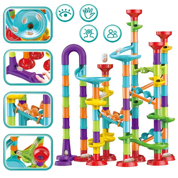 45-142PCS DIY Track Blocks Construction Marble Run Race Track Building Blocks Kids 3D Maze Toys Children Christmas Gift