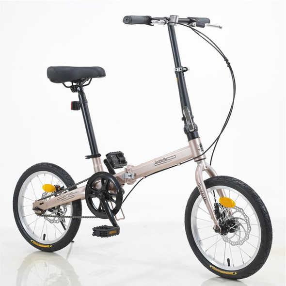Folding Bicycle 16 Inch Bicycle Carbon Steel Chain Ordinary Foot Folding Bicycle 16 Inch Bicycle Carbon Steel Chain Ordinary Foot