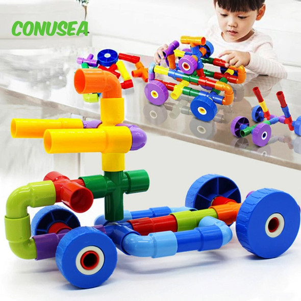 Marble Run Race Building Block Bricks 3D Children Diy Assemble and Insert Toys with Pipe Blocks Educational Toys for Children