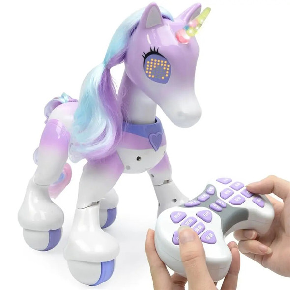 RC Horse Unicorn Robot Cartoon Cute Animal Intelligent Induction Electric Model Pet Educational Toys for children
