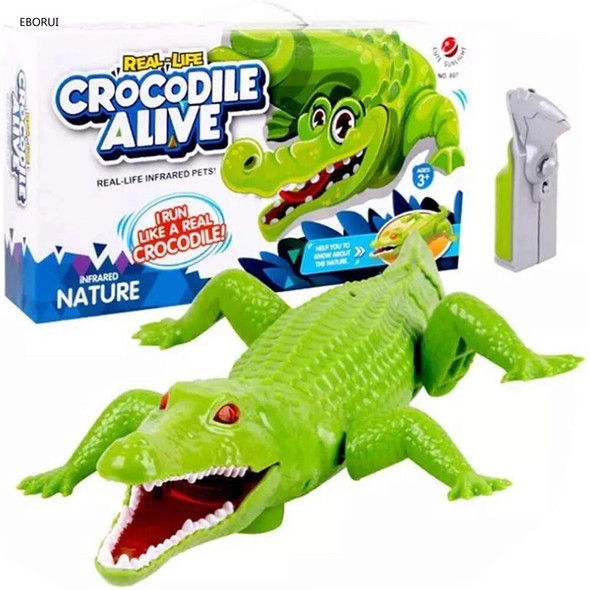 EBORUI 807 RC Crocodile Simulative Remote Control Prank Crocodile Electric Animal Toy Funny Terrifying Christmas Kids Gift