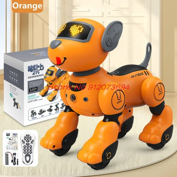 DIY Smart Programming Voice Interaction Remote Control Robot Dog 2.4G Fun Follow Touch Sensing Acting Cute RC Animal Robot Dog