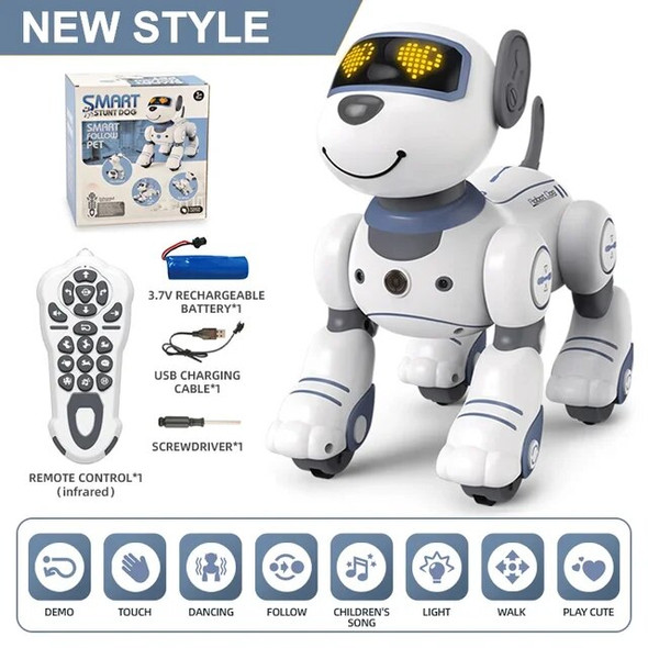RC Robot Dog Programmable Infrared Wireless Remote Control Electric Smart Stunt For Kid Intelligent Toy Follow Pet Animal