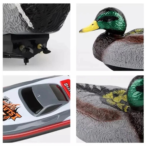 2 in 1 Animal RC Toys Greenhead Duck Remote Control Boats 15km/h Waterproof Hunting Motion Ship Model Toys 2.4GHz RC Duck Boat