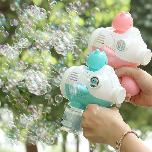 New Alien Electric Bubble Gun Kids Toy Bubbles Machine Automatic Soap Blower with Light Summer Outdoor Party Games Children Gift