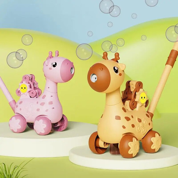 Bubble Machine Automatic Bubble Blower Trolley with Light and Music Battery Powered Bubble Maker Machine Bubbles Toys for Indoor