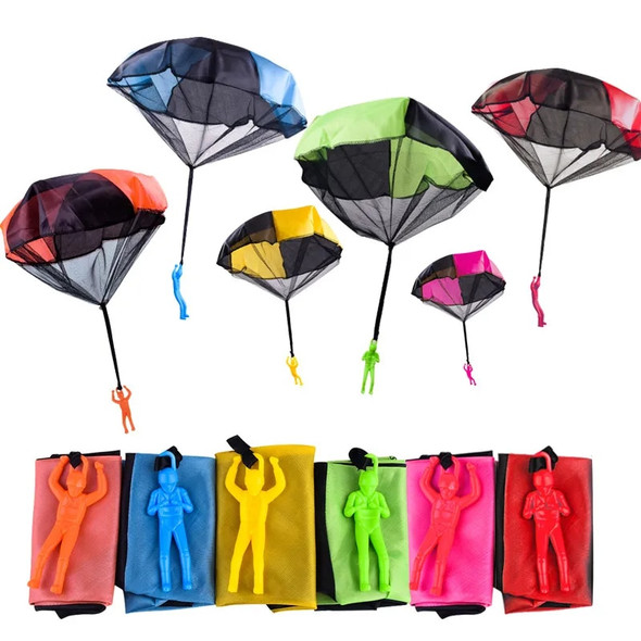 1/6 Sets Hand Throwing Parachute Kids Outdoor Funny Toys Game Play Toys for Children Fly Parachute Sport with Mini Soldier Game