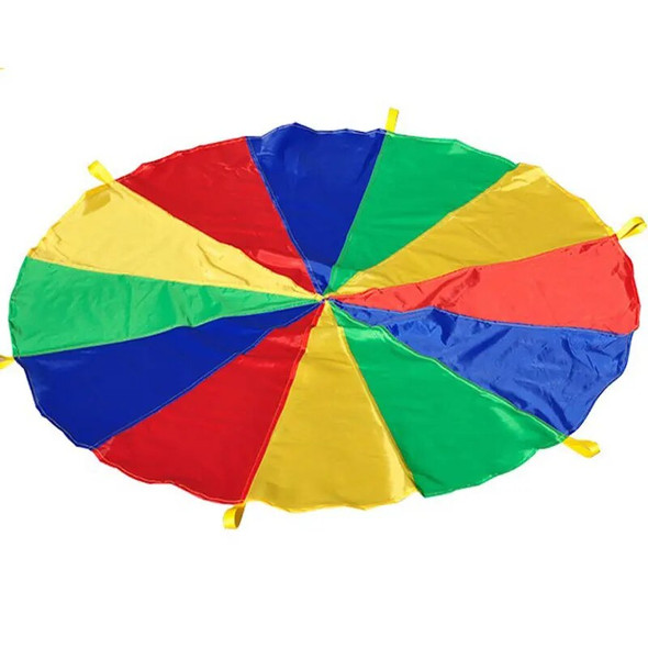 Sports Game For Kids Outdoor Rainbow Umbrella Parachute Toy Jump-Sack Ballute Play Interactive Teamwork Camping Mat Ocean Ball