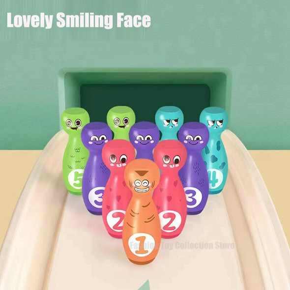 Bowling Game Set Colorful Number Bowling Playset For Kids Parent-child Interactive Indoor Sports Game Creative Educational Toys