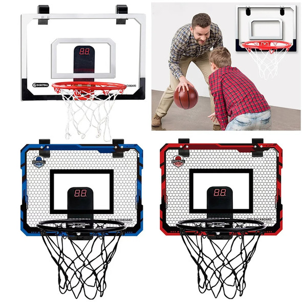 Basketball Hoop Set Door Basketball Hoops Sports Toy Room Basketball Hoop with Electronic Scoreboard Gifts for Kids Boys Teens