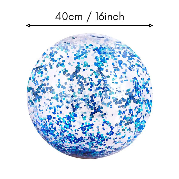 40cm/16inch Beach Ball Transparent Inflatable Swimming Pool Toy Ball with Beautiful Confetti Sequins for Summer Party Water Park 40cm/16inch Beach Ball Transparent Inflatable Swimming Pool Toy Ball with Beautiful Confetti Sequins for Summer Party Water Park