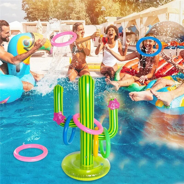 Swimming Ring Pool Summer PVC Cactus Inflatable Toys Beach Toss Party Game Water Toys Outdoor Floating Supplies Inflatable Toys