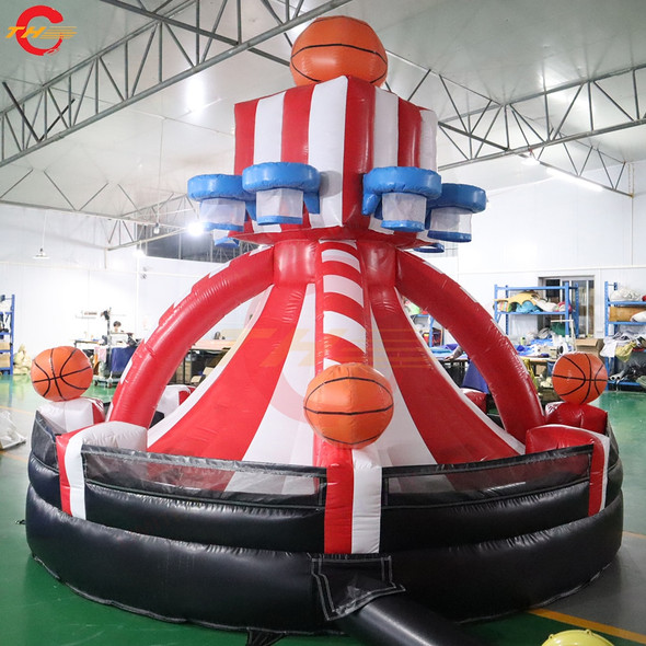 Free Door Shipping 4x3m Inflatable Basketball Toss 8 Hoops Ball Shooting Carnival Sport Game Toys Inflatables for Sale