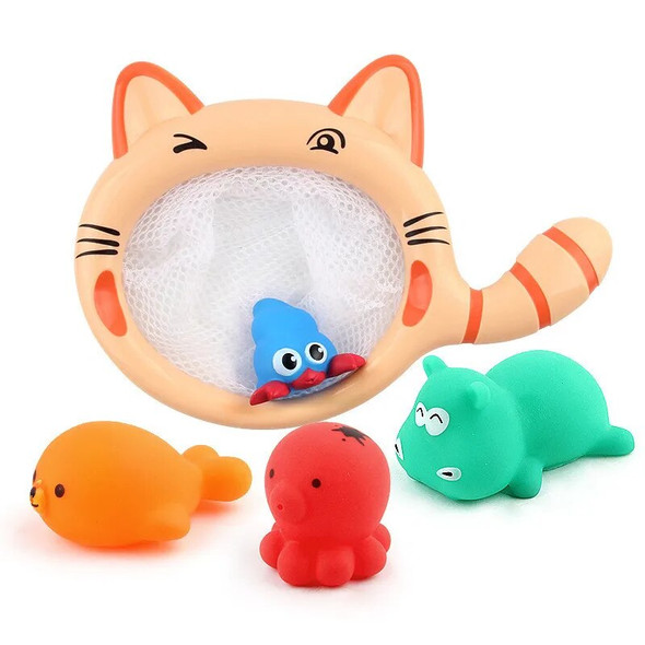 Fishing Toys Network Bag Pick up Duck&Fish Kids Toy Swimming Classes Summer Play Water Bath Doll Water Spray Bath toys