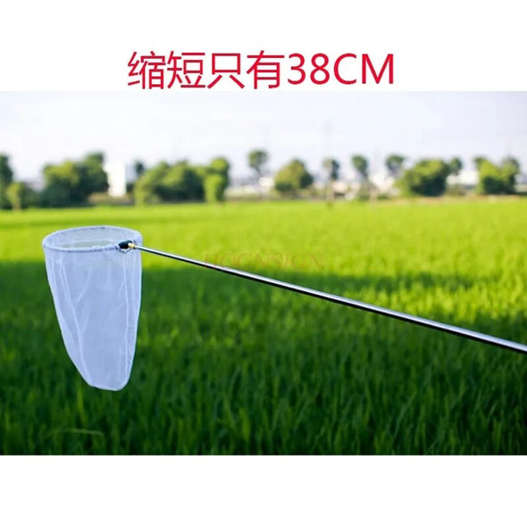 Stainless steel children's insect catching net, butterfly net, telescopic fishing net, shrimp small fishing net pocket