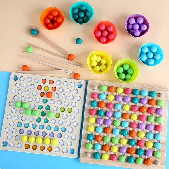 Wooden Bead Splint Game Color Shape Educational Toy Ball Fishing Activity Early Education Montessori Boys Girls Children's Toys Wooden Bead Splint Game Color Shape Educational Toy Ball Fishing Activity Early Education Montessori Boys Girls Children's Toys