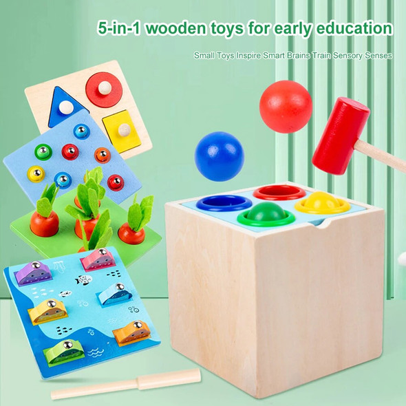 Early Education Toys Basswood Plywood Wooden Fishing Toys Fadeless Durable Knock Ball Toys for Toddlers Preschool Festival Gift