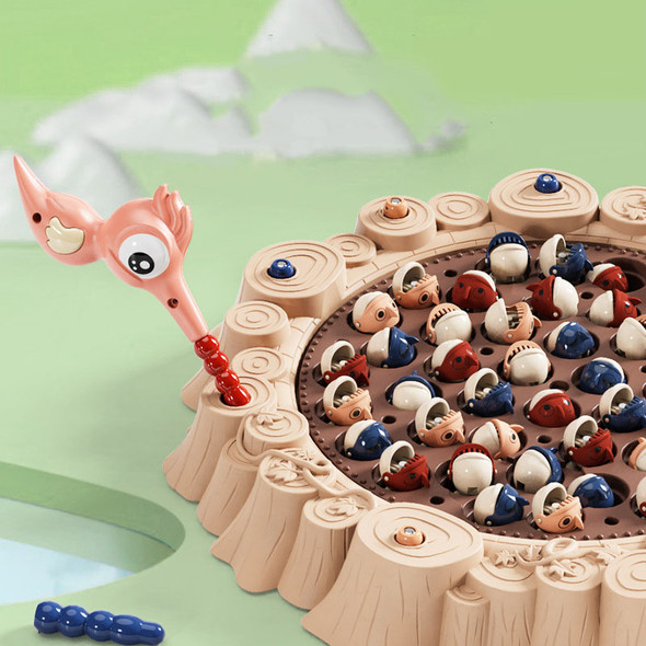 Children Electric Fishing Platform Toys Baby Catching Insects Rotating Magnetic Fishing Plate Parent-child Interactive Toys Gift