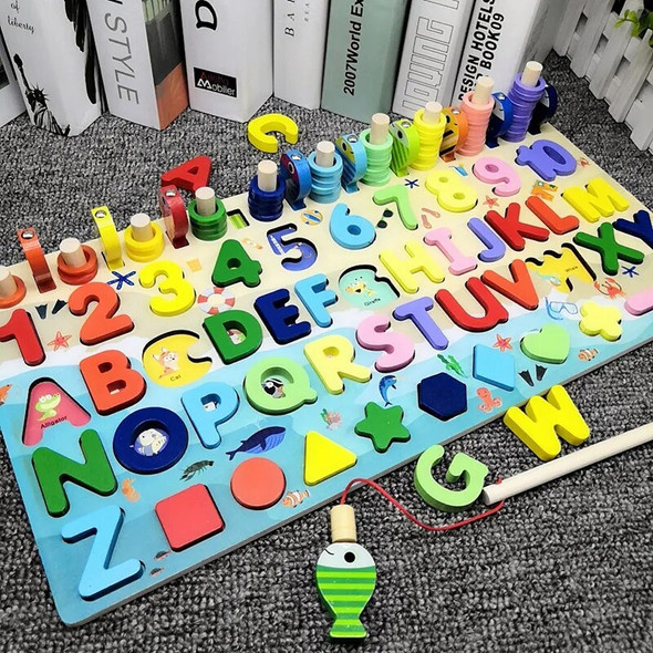 Montessori Educational Wooden Toys Children Board Math Fishing Children's Wooden Preschool Montessori Toy Counting Geometry Montessori Educational Wooden Toys Children Board Math Fishing Children's Wooden Preschool Montessori Toy Counting Geometry