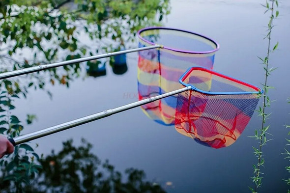Extended telescopic rod stainless steel reinforced fishing net fishing net triangular net pocket Extended telescopic rod stainless steel reinforced fishing net fishing net triangular net pocket