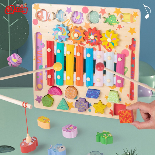 Children Busy Board Montessori Toy Wooden Fishing Xylophone Musical Instrument Educational Toy for Kids Preschool Learning Toy Children Busy Board Montessori Toy Wooden Fishing Xylophone Musical Instrument Educational Toy for Kids Preschool Learning Toy
