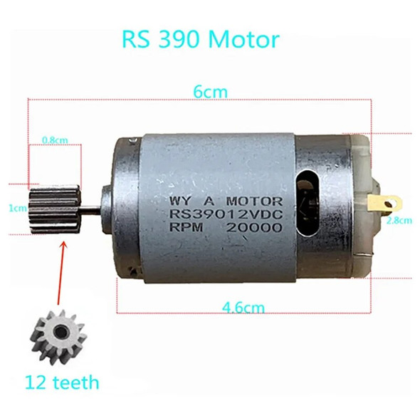 20000RPM Electric Motor RS390 12V Motor Drive Engine Accessory Kids RC Car Children Ride on Toys Replacement Parts