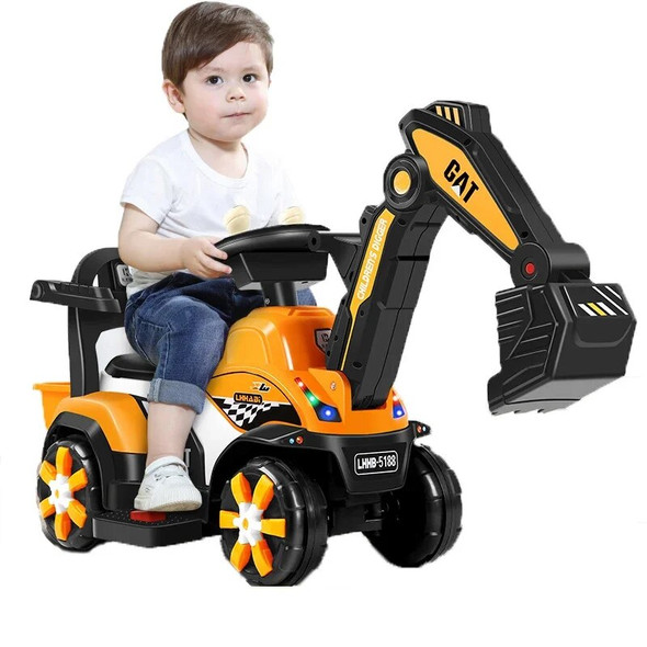 Children's Electric Car Toy Kids Engineering Car Boy Battery Double Drive with Armrests Knight Excavator Russia Free Shipping