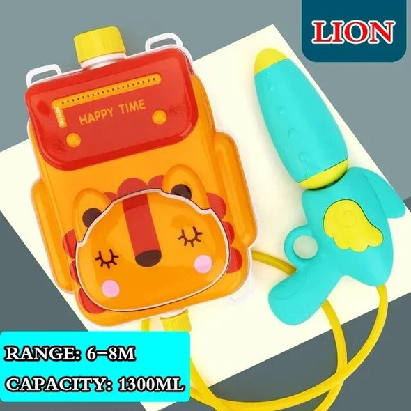 Backpack Water Gun Summer Cartoon Children Toy for Kids Animals Water Blaster Soaker Outdoor Beach Pool Fight Gun Toy for Kids