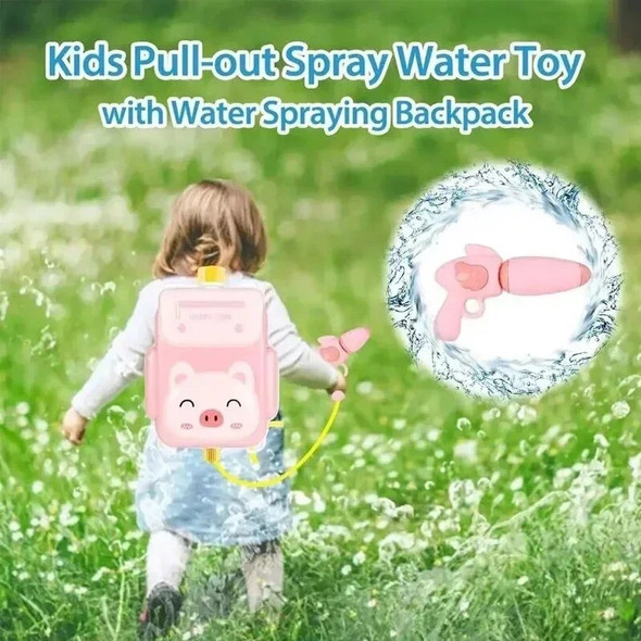Summer Cartoon Backpack Water Gun Toy for Kids Animals Water Blaster Soaker Outdoor Beach Pool Fight Funny Gun Gifts for Child