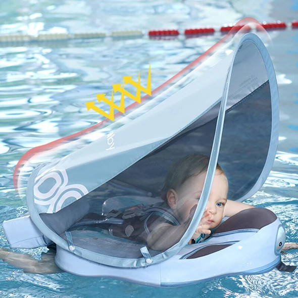 Mambobaby Float Non Inflatable Upgrade Soft Baby Swimming Float Infants Swimming Training UPF 50+ UV Sun Protection Canopy