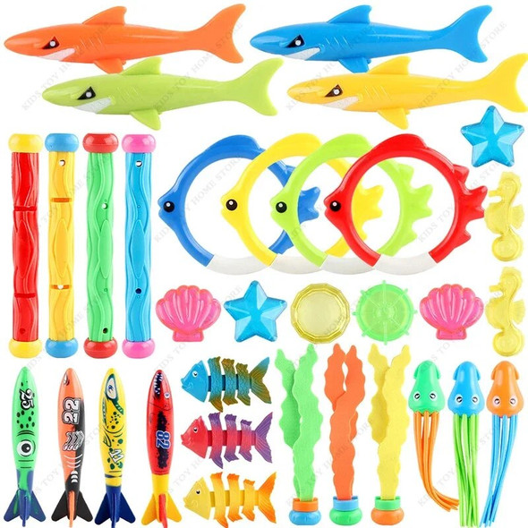 Diving ToysSwimming Pool for Kids Includes Sticks RingsPirate Treasures Toypedo Bandits Fish Water Gifts