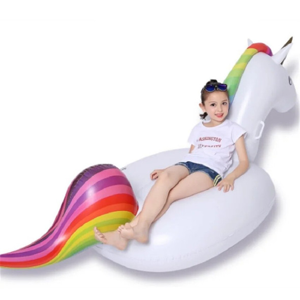 2m Giant Unicorn Floating Pool Swimming Ring Air Mattress Inflatable Swimming Circle Pool Float Row Tube Water Party Beach Toys