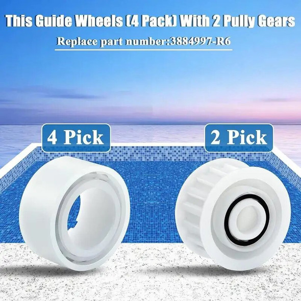 Guide Wheels Replacement 4 Guide Wheels Accessories With 2 Pulley Gears Sturdy Universal And Convenient Pool Cleaner Replacement