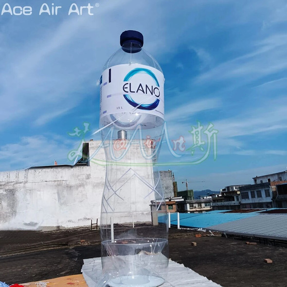 Ace Air Art Custom 5mH Inflatable Water Bottle Model Bottles Balloon with Electric Fan for Decoration or Advertisement