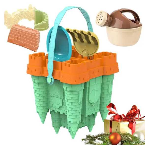 Sand Castle Building Kit Beach Toys Funny Travel-Friendly Creative Durable Mesh Storage Backpack Outdoor Toys for Children